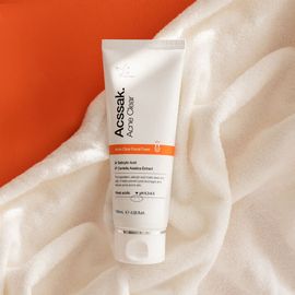 DERMAGEN Acssak Acne Clear Facial Foam 120mL 4.05 fl.oz. – Mildly Acidic (pH 6.3–6.5) Cleanser with BHA & Centella Asiatica, Enriched with Natural Oils _ Made in KOREA